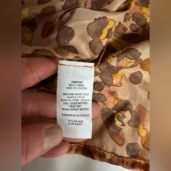 FORGOTTEN GRACE Brown Cheetah print ruffle hem midi skirt size L - Picture 9 of 11